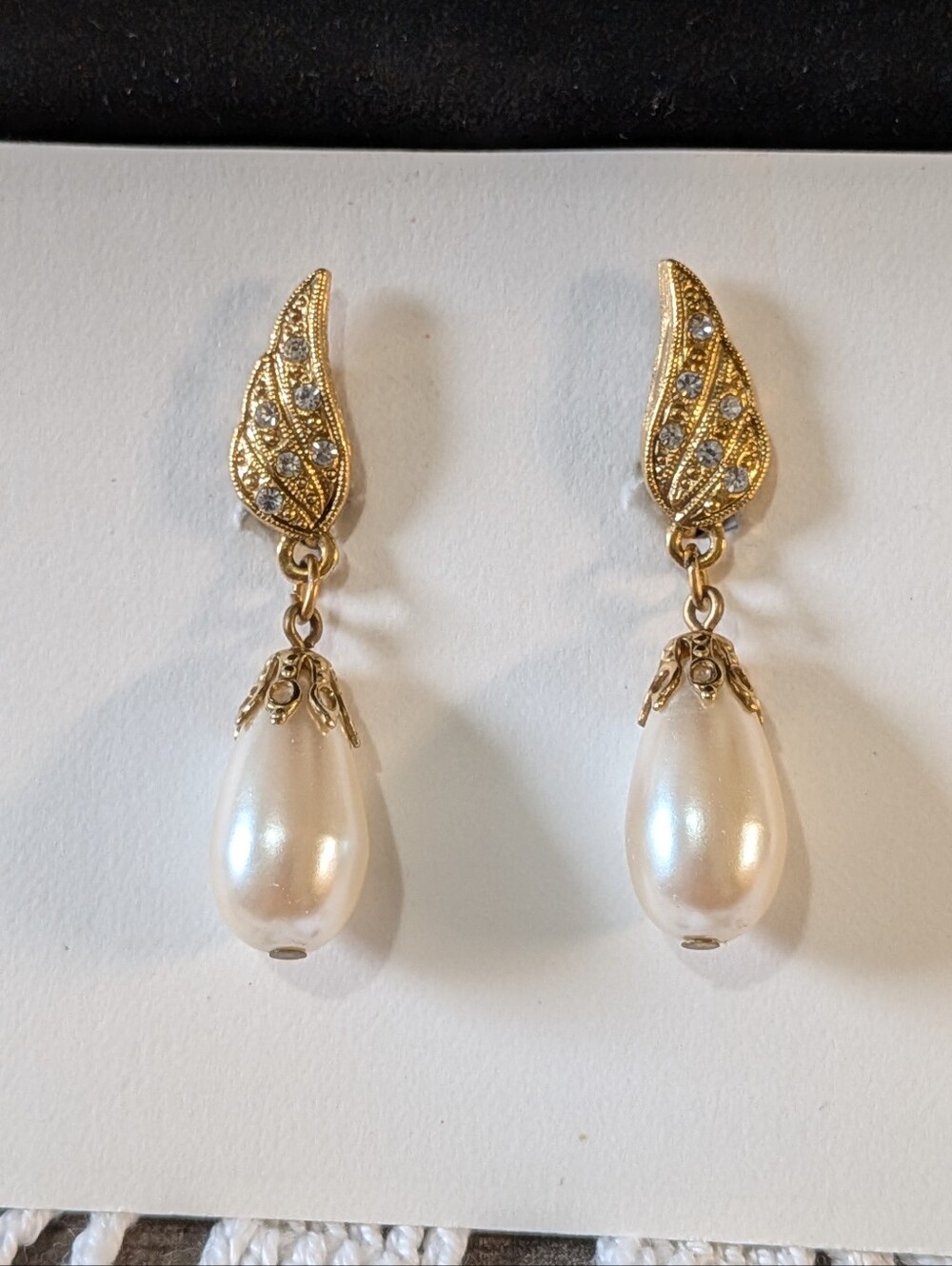 Gold Pearl Drop Earrings